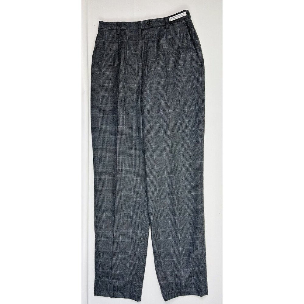Pendleton Wool Houndstooth Plaid Trouser Dress Pa… - image 1